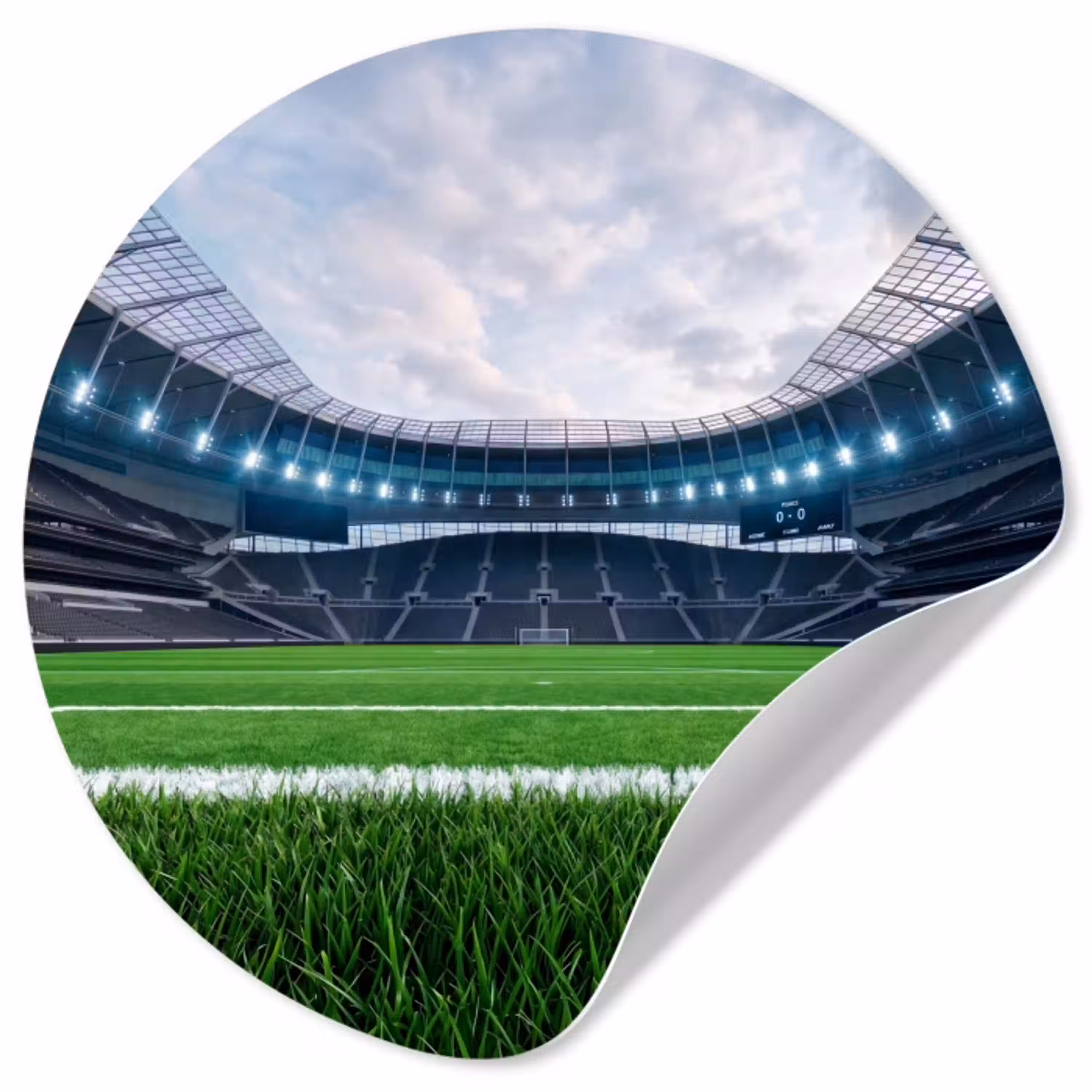 Voetbal - Stadion - Sport - Groen Wandcirkel behangsticker klein -3d
