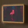 Flamingo - Roze - Neon - Licht Light Box met batterij (Wandlamp) middel -z3d_website