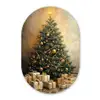 Kerstboom - Cadeaus - Goud Wandcirkel Ovaal Forex klein -3d
