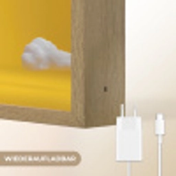 Monster - Snoep - Geel - Kleurrijk Light Box met batterij (Wandlamp) middel -USP_websiteoplaadbaarDE