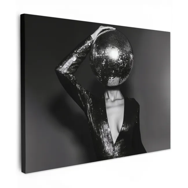 Canvas Print - Discoball - Face - Glamour - Black