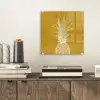 Lijnillustratie - Ananas - Bladkroon - Okergeel plexiglas 5mm klein -sfeer1