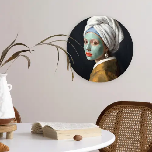 Iconisch - Modern - Kleurrijk Wandcirkel kunststof plaat 5mm dik klein -sfeer4
