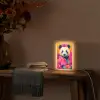 Kimono - Roze - Panda - Bloemenkroon Light Box met kabel (Tafellamp) klein -sfeer4