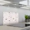 Terrazzo -  Patroon - Zacht - Zwart - Wit keuken achterwand spatscherm klein 900 -3d_schuin