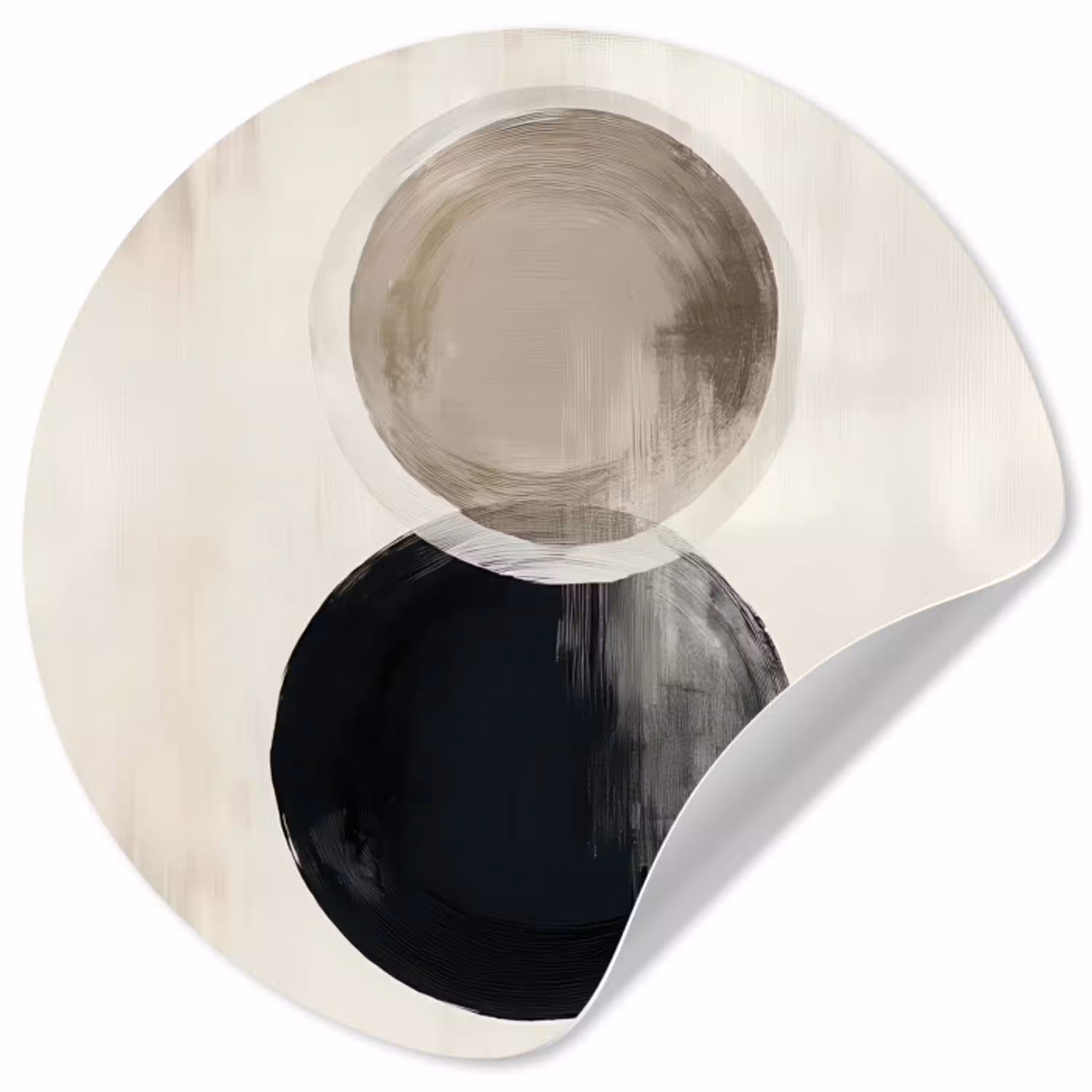 Cirkels - Vorm - Beige - Abstract Wandcirkel behangsticker klein -3d