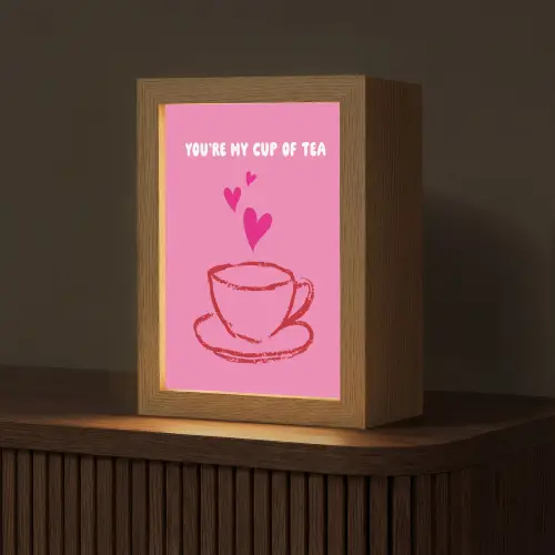 Thee - Roze - Valentijn - Tekst Light Box met kabel (Tafellamp) klein -z3d_website