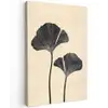Bladeren - Minimalistisch - Zwart canvas 2cm klein -z3d