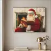 Kerst - Kerstman - Winter - Open Haard Textielframe zwart klein -sfeer2