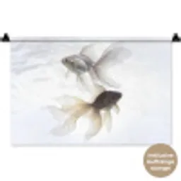 Goudvissen - Modern - Wit Wandkleed katoen klein -t3d_DE