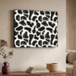 Dierenpatroon - Vlekken - Zwart - Wit Textielframe zwart klein 947 -sfeer3