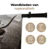Schotse hooglander - Koe - Dieren - Zwart - Wit Wandkleed katoen klein -sfeer2