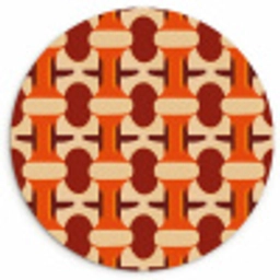 Geometrisch - Retro - Oranje Wandcirkel kunststof plaat 5mm dik klein 188 -3d