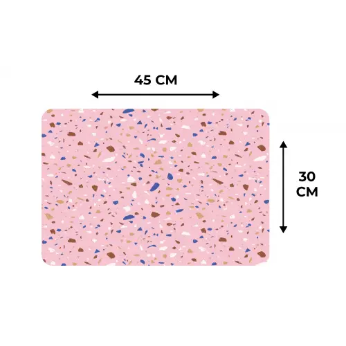 Terrazzo -  Patroon - Kleurrijk - Roze Placemat vinyl groot 368 -specs