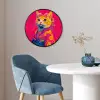 Kat - Kimono - Bloemen - Roze Fotolijst rond zonder passe partout klein -sfeer2