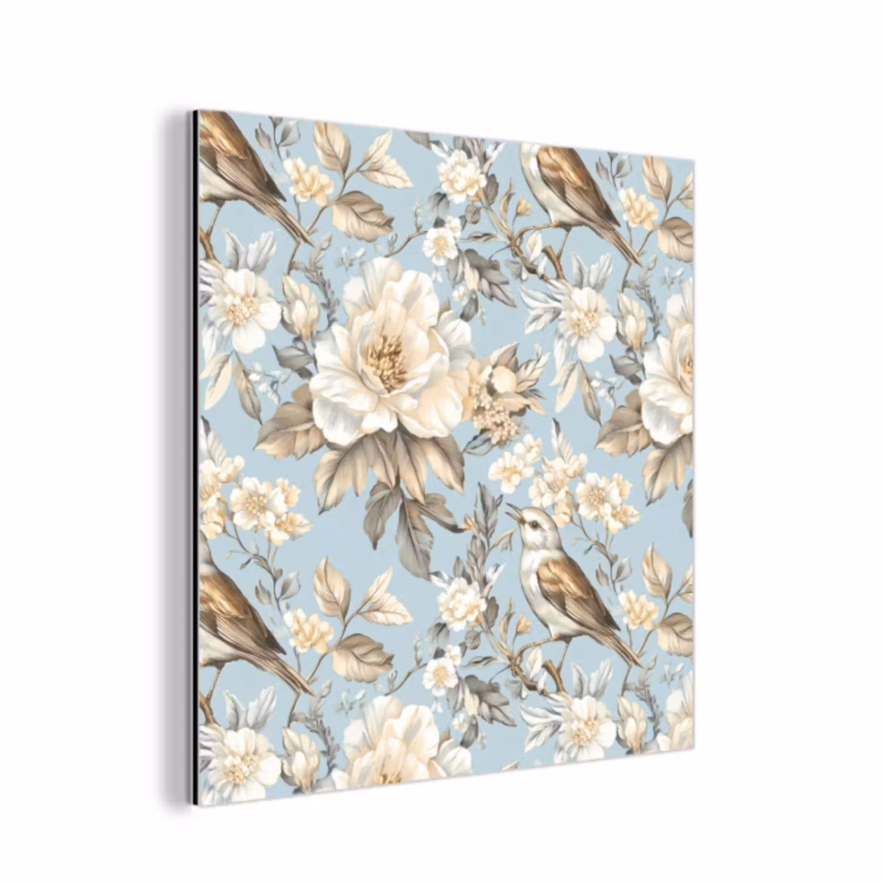 Botanisch - Zangvogel - Blauw aluminium wit klein 46 -3d