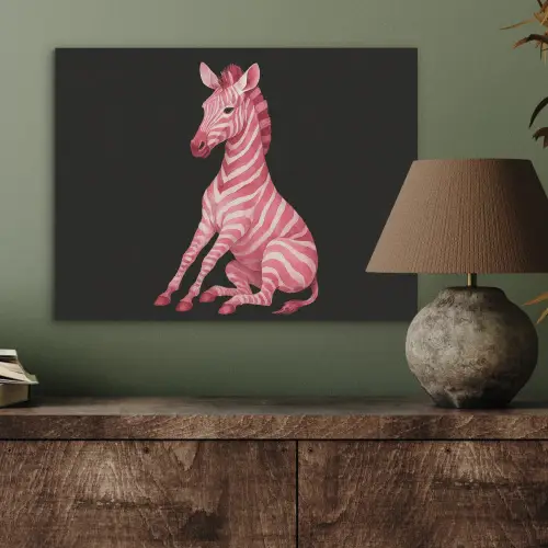 Zebra - Roze - Gestreept PET vilt klein -sfeer2