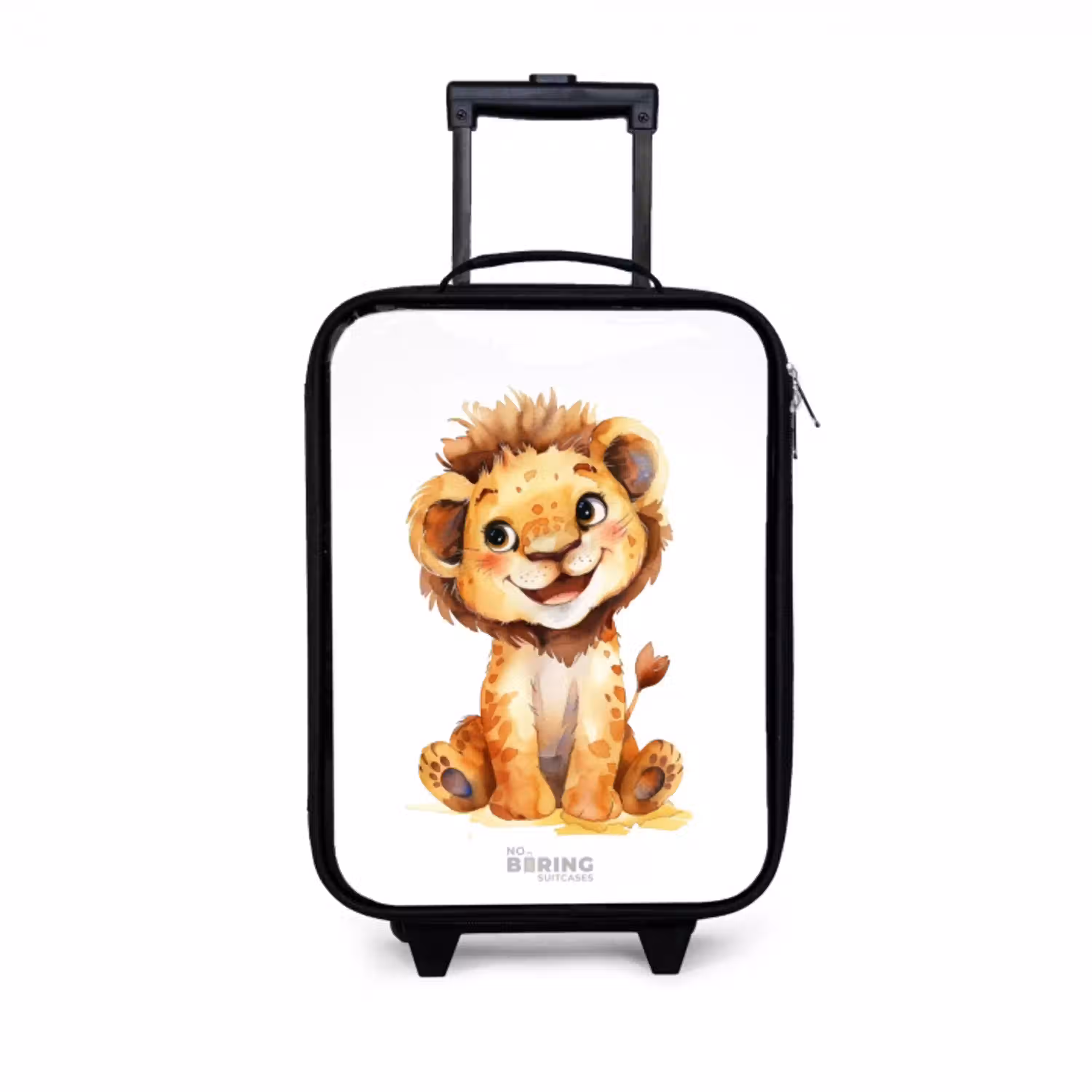 Baby leeuw Kinderkoffer - Zwart klein -3d