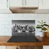 Skyline - Stad - Wolkenkrabbers - Zwart - Wit keuken achterwand spatscherm klein -sfeer2