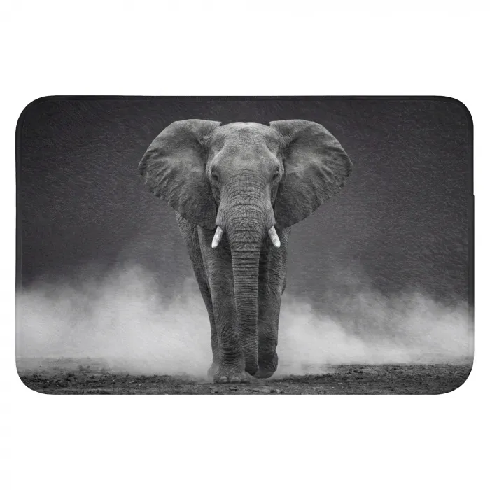 Olifant - Zwart - Wit - Rook WCmat klein -3d