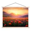 Landschap - Zonsondergang - Bloemenveld textielposter latten blank klein -3d