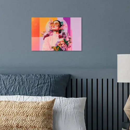 Portret - Vrouw - Abstract - Bloemen poster papier klein -sfeer2