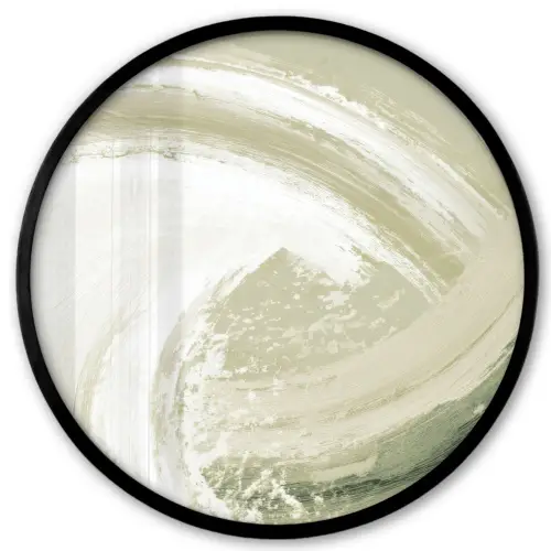 Abstract - Penseelstreken - Golven - Groen Fotolijst rond zonder passe partout klein -3d