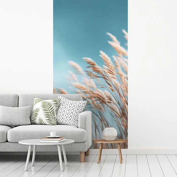 Siergras - Wind - Lichtbruin fotobehang vinyl groot -woonkamer