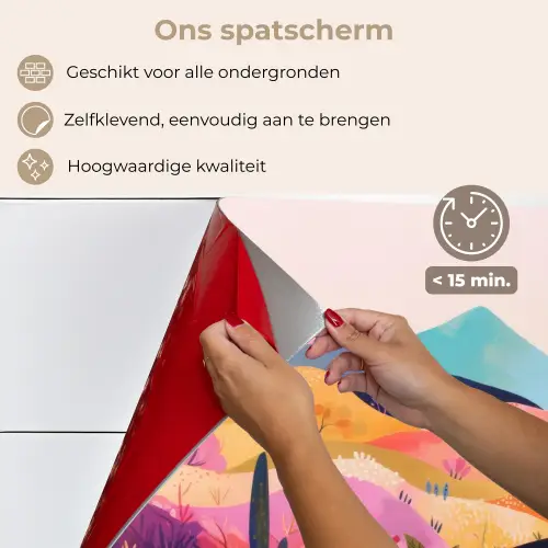 Golvende heuvels - Abstracte planten - Dromerig keuken achterwand spatscherm klein -spatscherm_NL