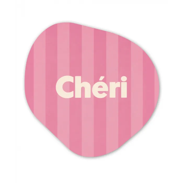 Gestreept - Roze - Chéri Wandcirkel Organisch Forex 3mm klein -3d