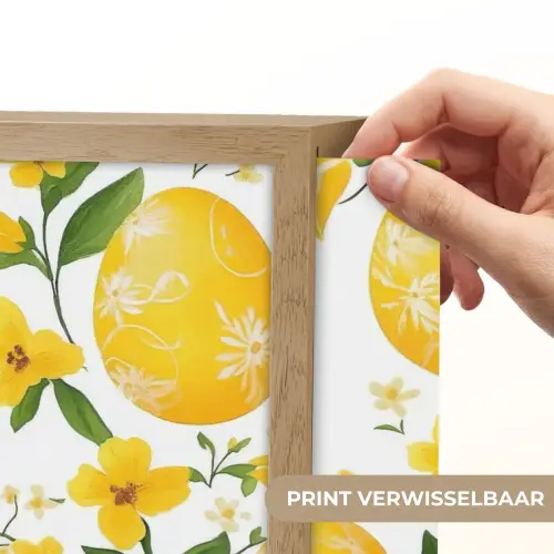 Bloemen - Paaseieren - Geel Light Box met batterij (Wandlamp) middel -USP_websiteprintNL