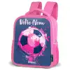Voetbalvibes - Verf - Roze - Blauw Kinderrugzak - Roze middel -schuin