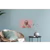 Luiaard - Bloemenprint - Bril - Roze Muursticker klein -plant