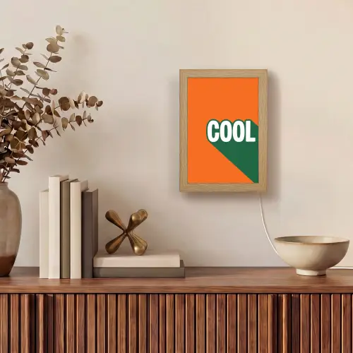Cool - Oranje - Groen Light Box met kabel (Tafellamp) klein -sfeer2