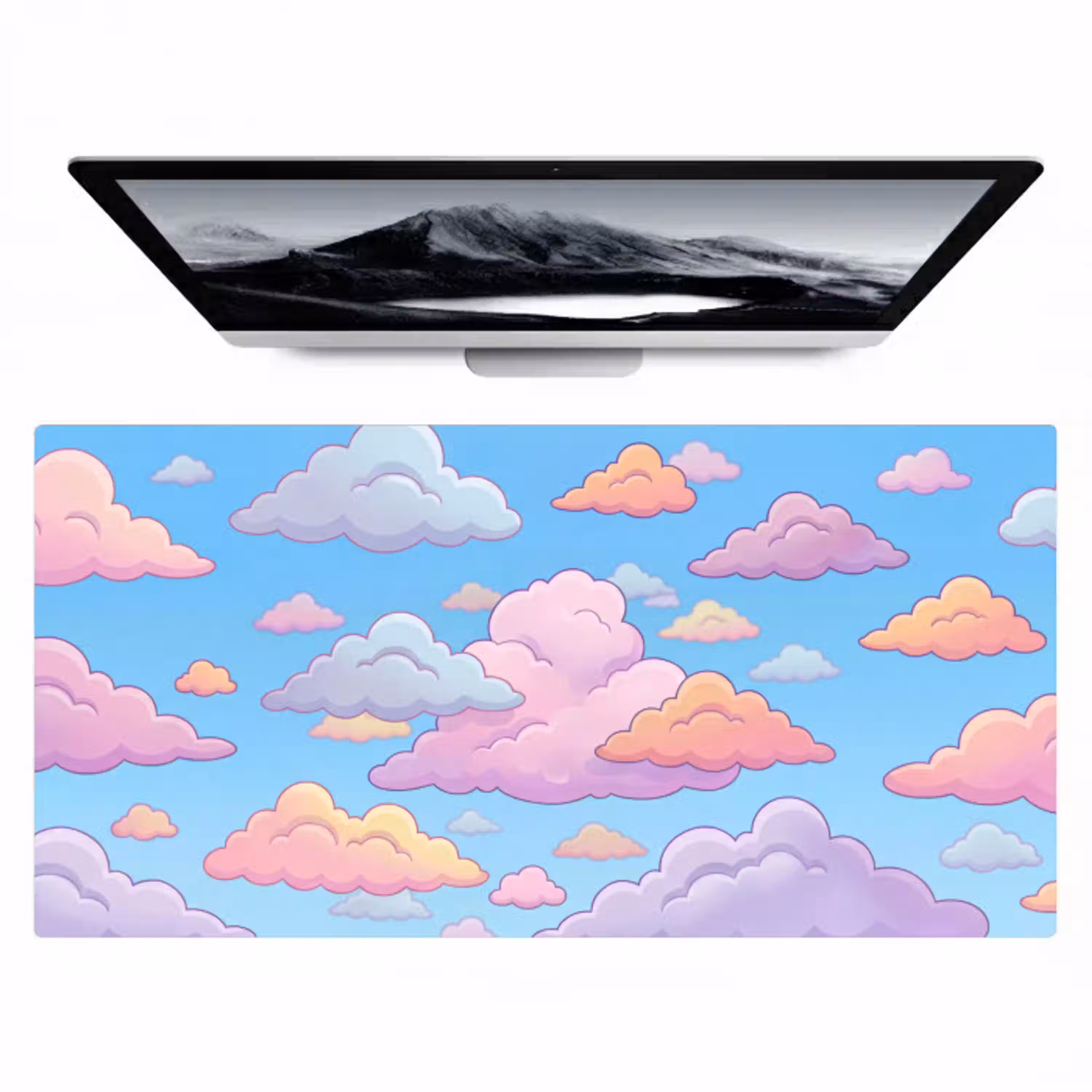 Wolk - Lucht - Natuur - Illustratie - Pastel Muismat XXL klein -zzz3d