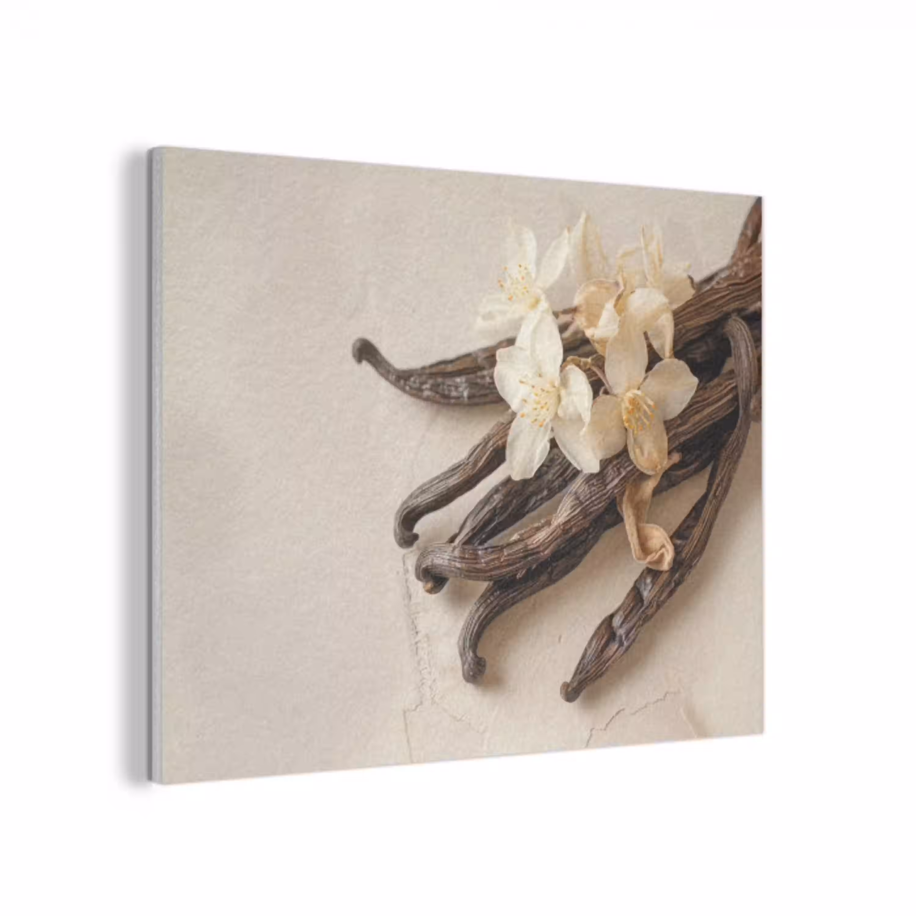 Vanille - Bloemen - Beige PET vilt klein -3d