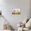 Bloemen - Klaproos - Lente - Natuur - Rood - Blauw Tuinposter op houten frame 2 cm dik klein -sfeer1