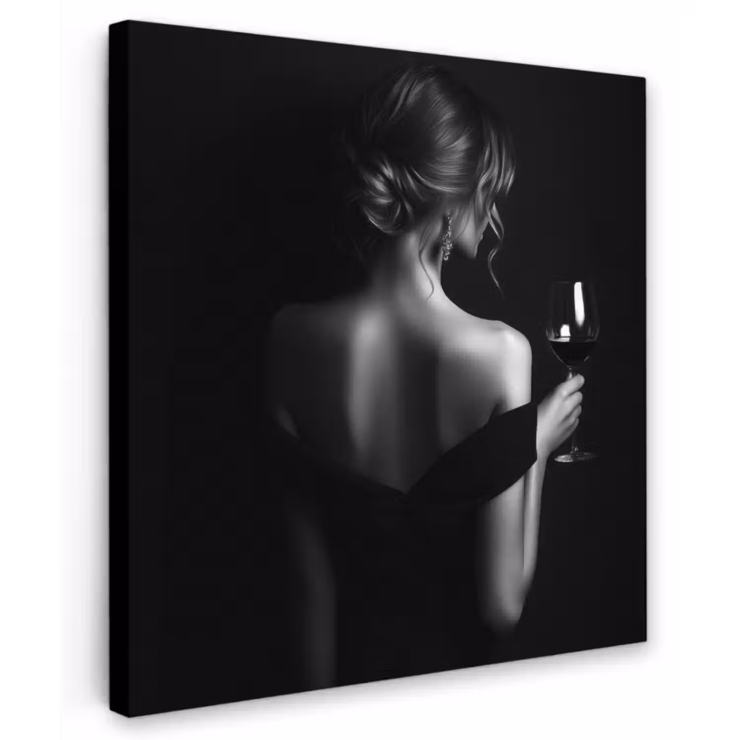 Canvas schilderij - Vrouw - Wijn - Jurk
