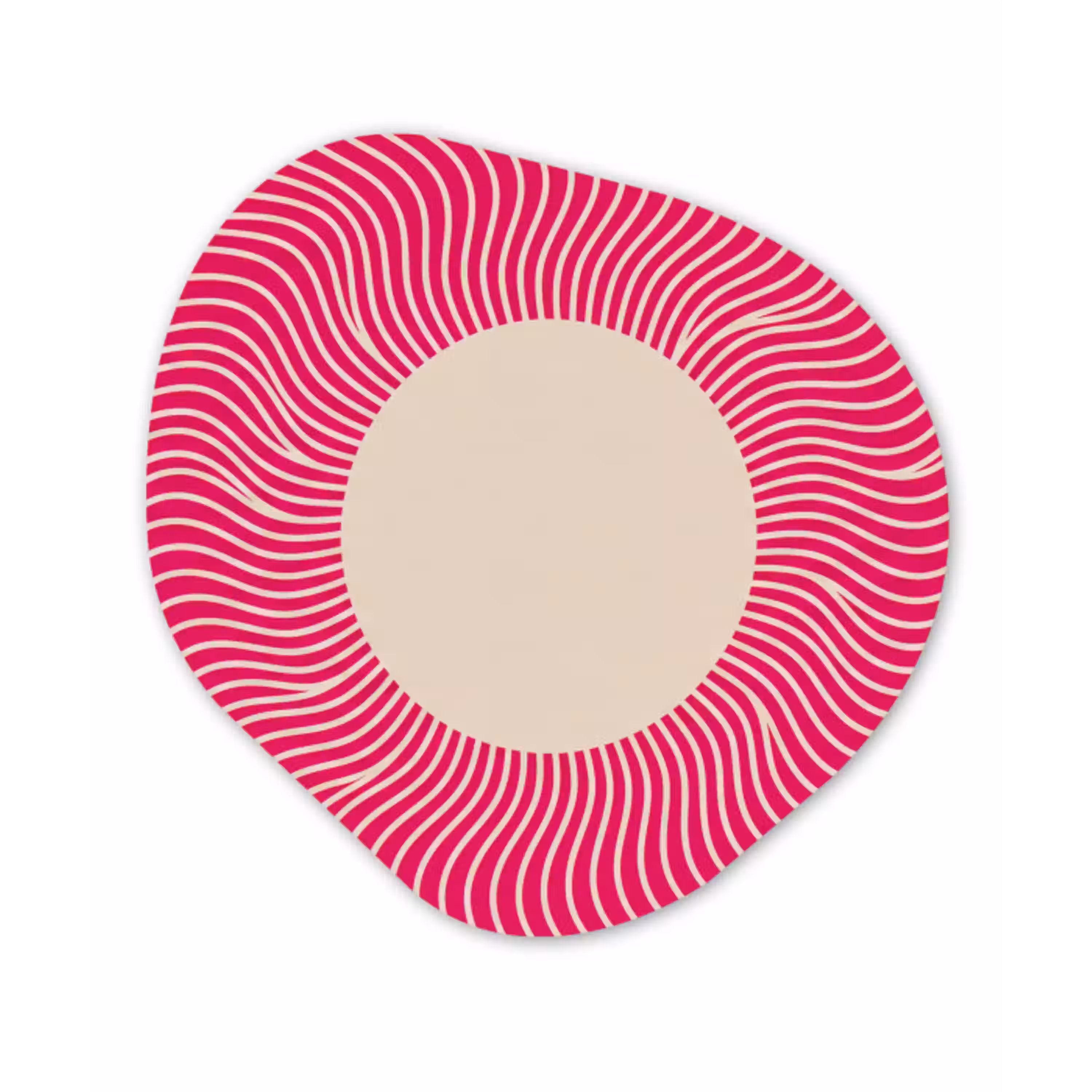 Abstract - Patroon - Roze Wandcirkel Organisch Aluminium middel -3d