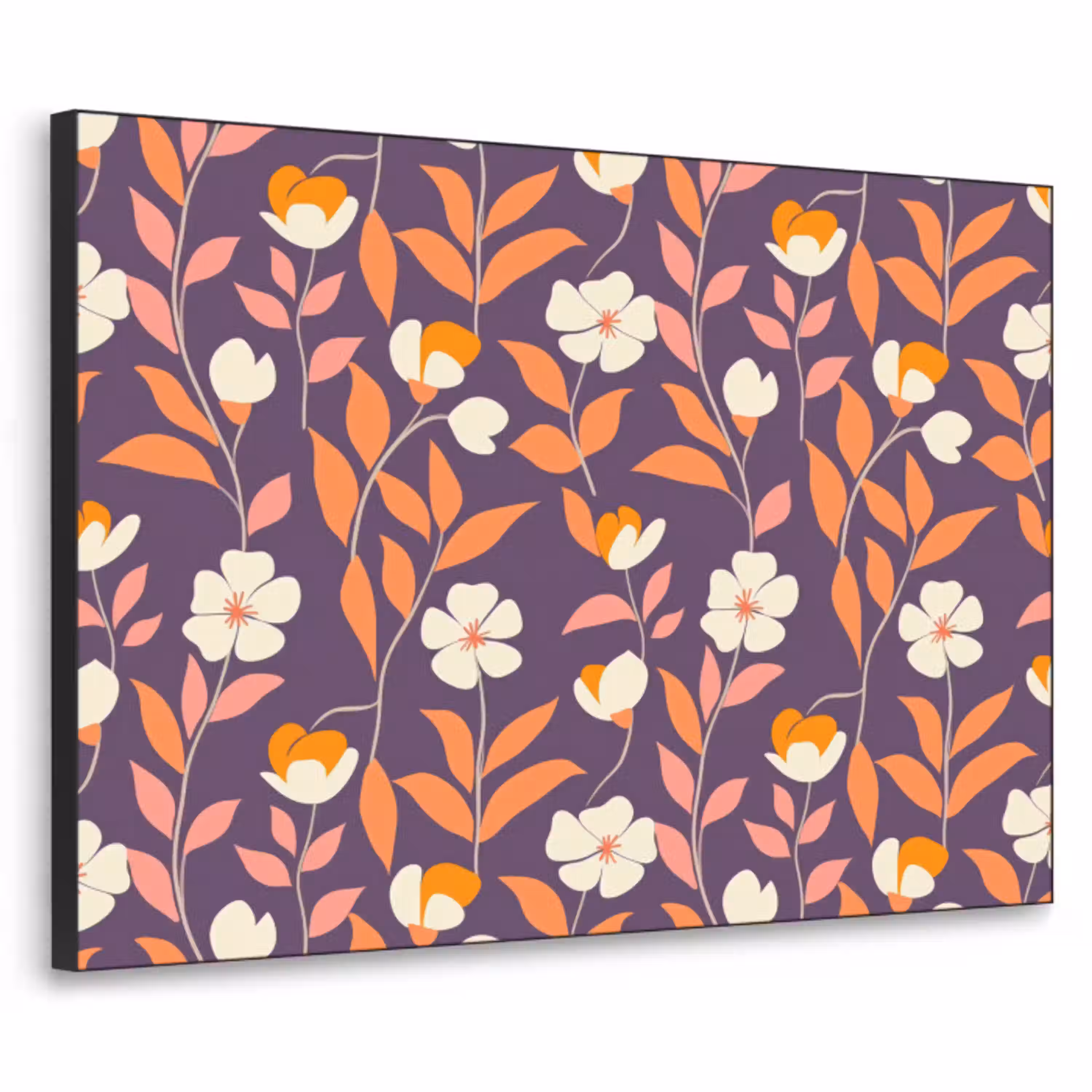 Boho - Vintage - Paars Textielframe zwart klein 947 -3d