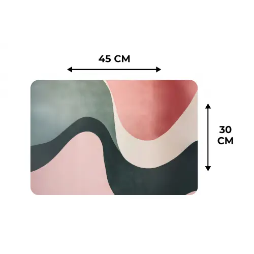 Abstract - Golven - Sierlijk - Roze Placemat vinyl groot -specs