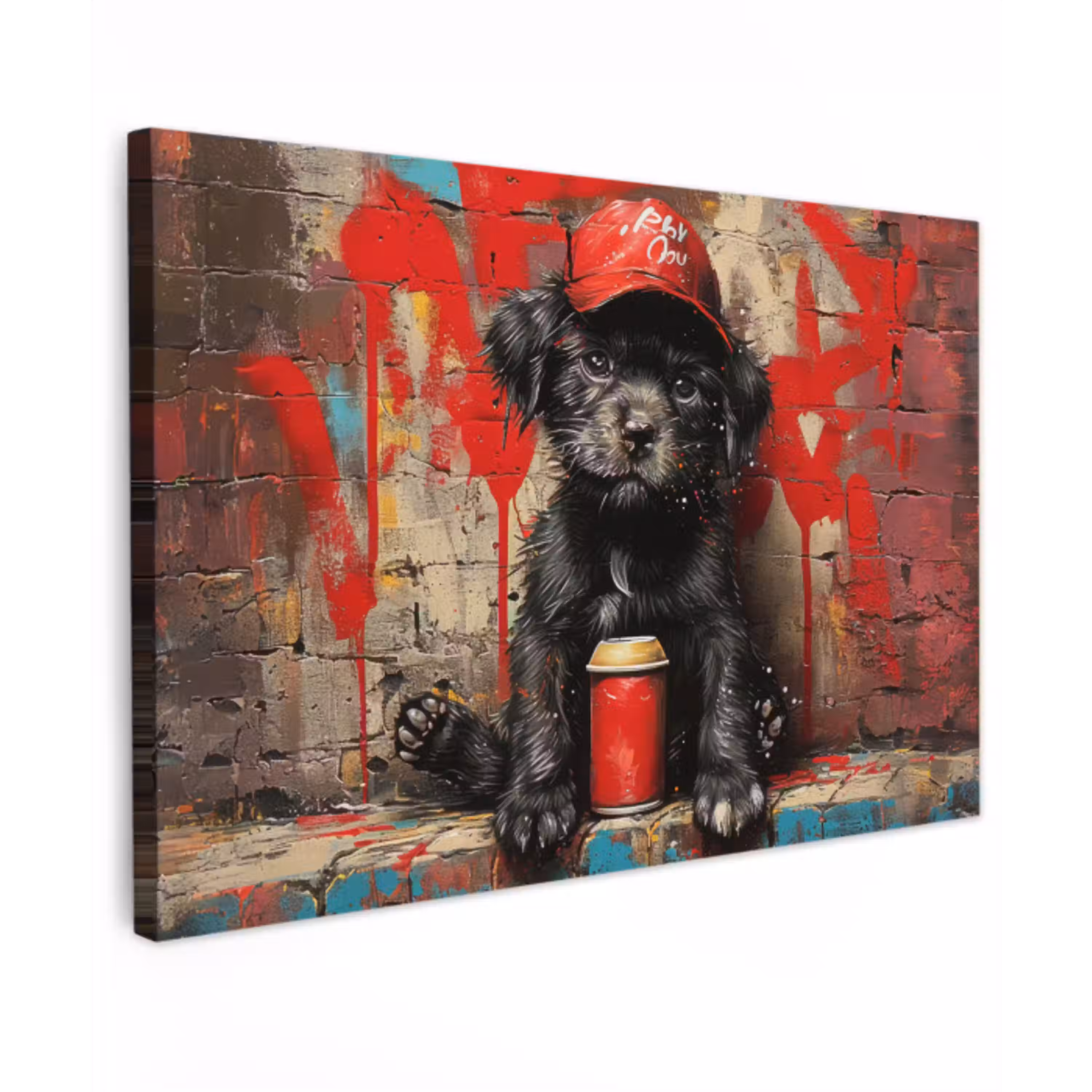 Graffiti - Hond - Pet - Puppy canvas 2cm klein -z3d