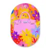 Tas - Roze - Bloemen Wandcirkel Ovaal Glas middel -3d