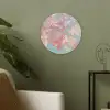 Eikenbladeren - Takken - Roze Akoestische PET Vilt - Rond klein -sfeer2