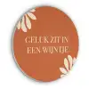 Oranje - Wijntje - Quote Akoestische PET Vilt - Rond klein -3d