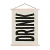 Vintage - Zwart - Decoratie - Japandi textielposter latten blank klein -3d