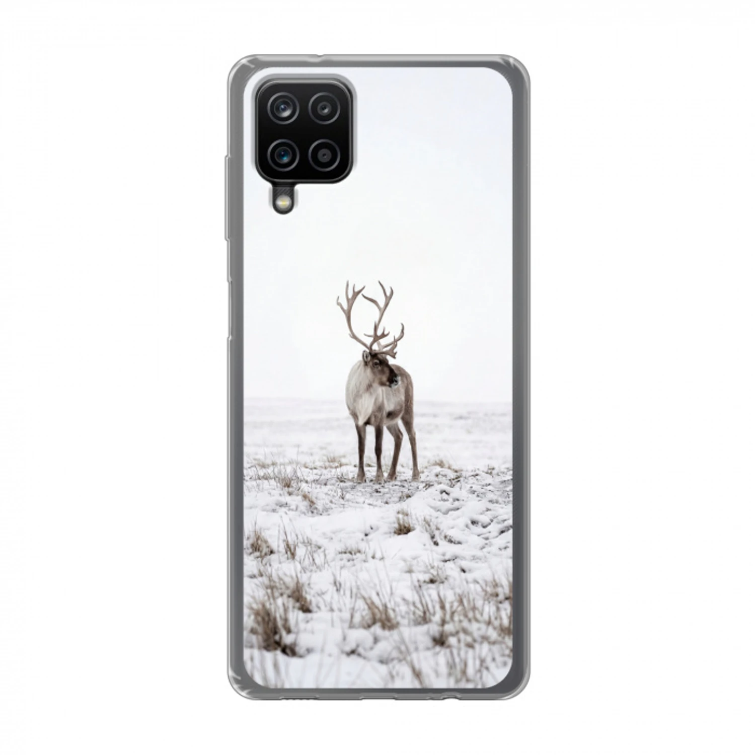 Rendier - Gewei - Sneeuw - Winter Telefoonhoesje Samsung Galaxy A12 klein -3d