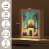 Moskee - Goud - Arabisch - Islamitische Light Box met kabel (Tafellamp) klein -USP_NL