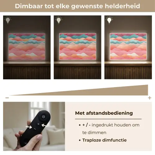 Golven - Kleurrijk - Abstract Light Box met batterij (Wandlamp kind) middel -USP_dimbaarNL