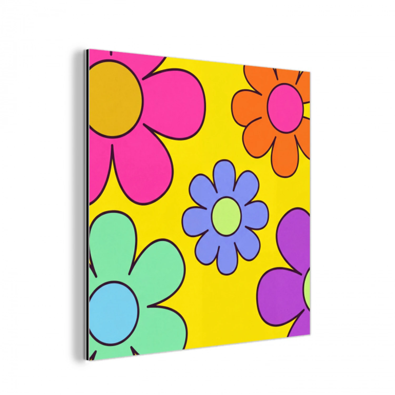 Bloemen - Illustratie - Kleurrijk aluminium wit klein -3d